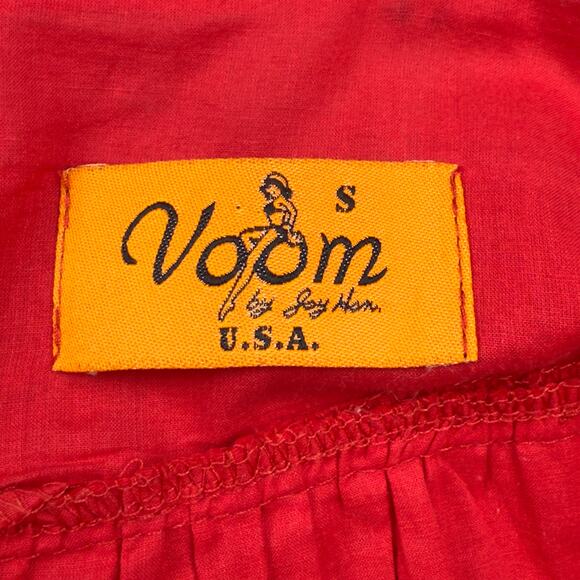 Voom by Joy Han Red Doves Mini Dress SMALL Y2K Rockabilly ASO Paris Hilton - Picture 7 of 7